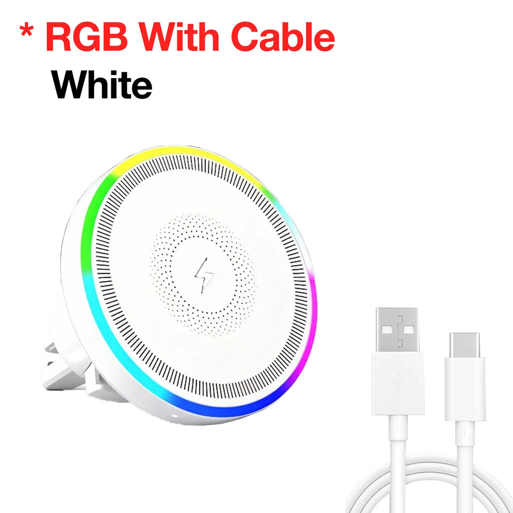 Magnetic Wireless Car Charger & Phone Holder - MagSafe Compatible, Air Vent Mount