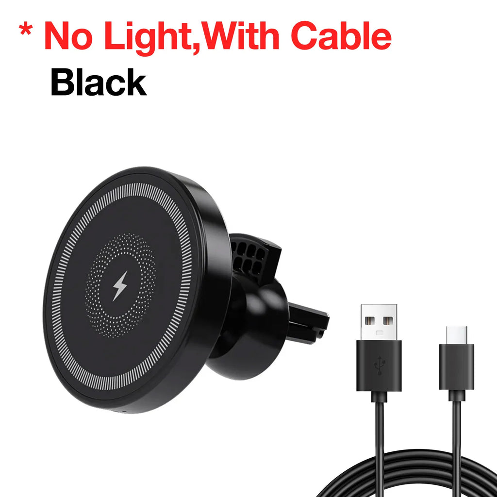 Magnetic Wireless Car Charger & Phone Holder - MagSafe Compatible, Air Vent Mount